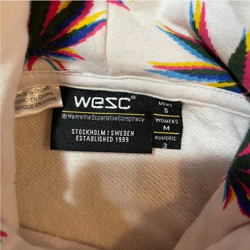 WESC Cannabis Weed Trippy Hippie Hoodie Womens M or Mens S. - Picture 5 of 6